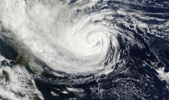 Typhoon over planet Earth. Elements of this image furnished by NASA